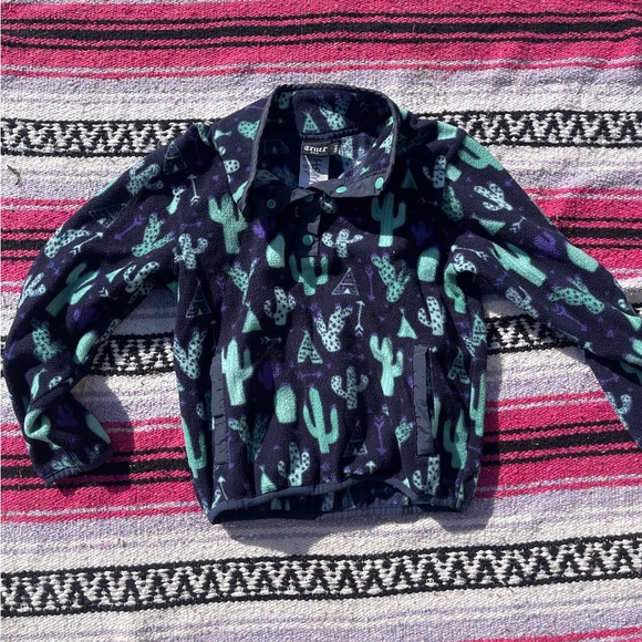 Cruel Girl Kids Cactus Print Sweater - Black and Green - Picture 2 of 3